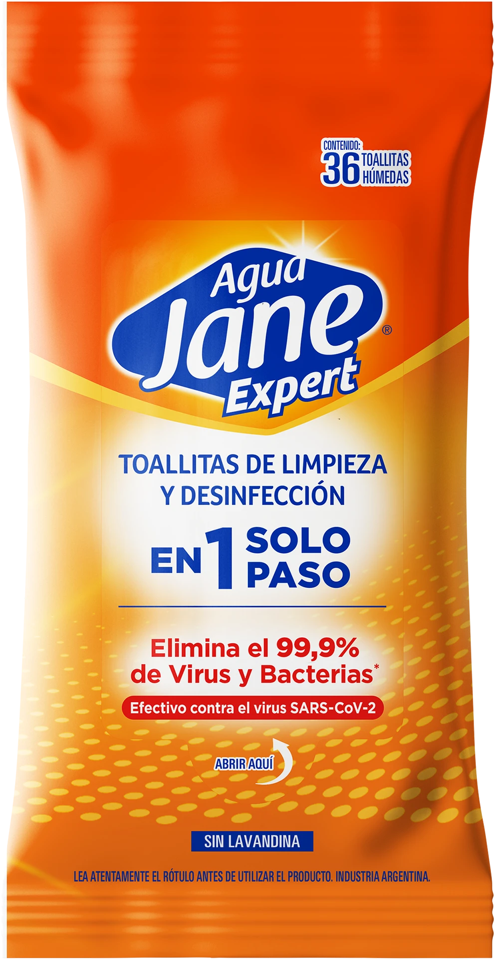 2025_02_10 3D AguaJane UY Toallitas Desinfectantes Flowpack Fresco 36u 63786